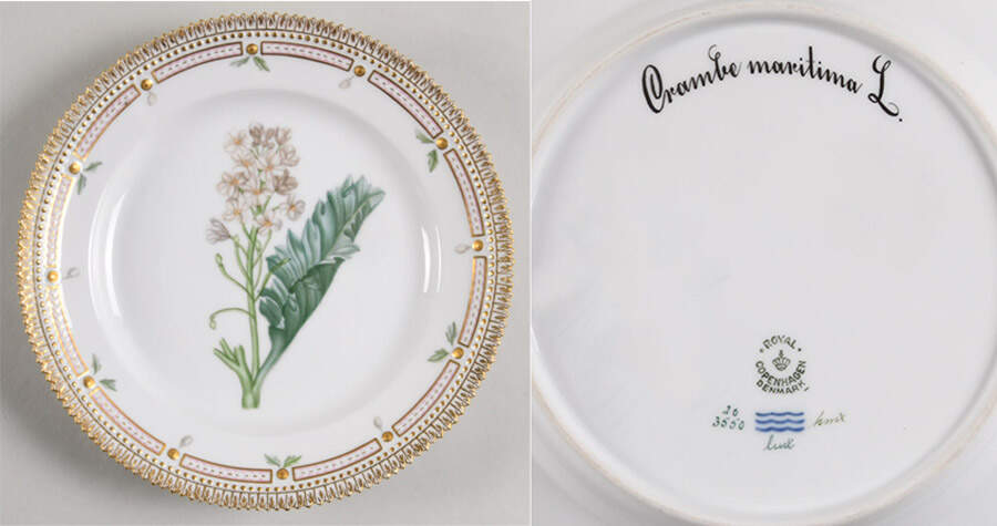 Flora Danica (1961 To Current) Luncheon Plate-Crambe Maritima L by Royal Copenhagen-1