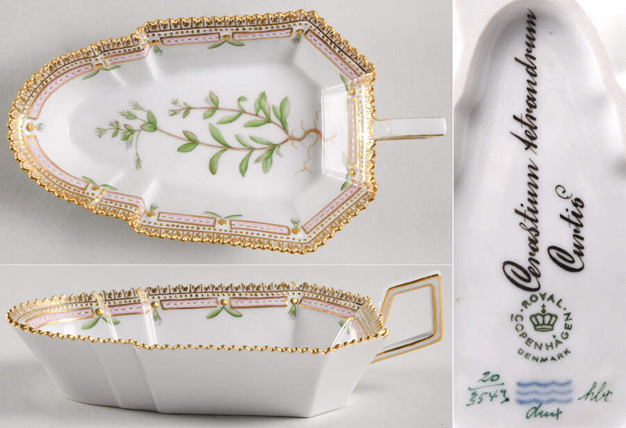 Flora Danica (1961 To Current) 7" Pickle/Accent Dish-Cerastium Aetrandrum Curtis by Royal Copenhagen-1