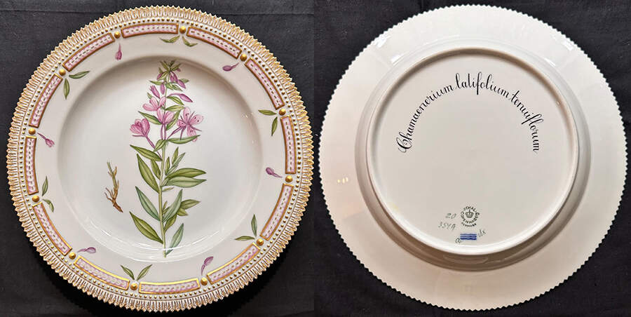 Flora Danica (1961 To Current) Dinner Plate-Chamaenerium latifobum ambiguum by Royal Copenhagen-1