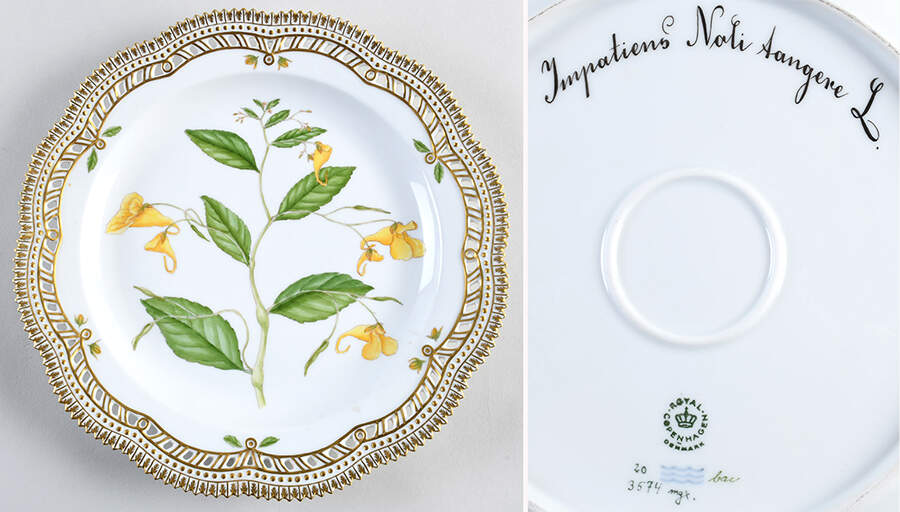 Flora Danica (1961 To Current) 11" Round Pierced Platter-Impations noli Aangere L by Royal Copenhagen-1