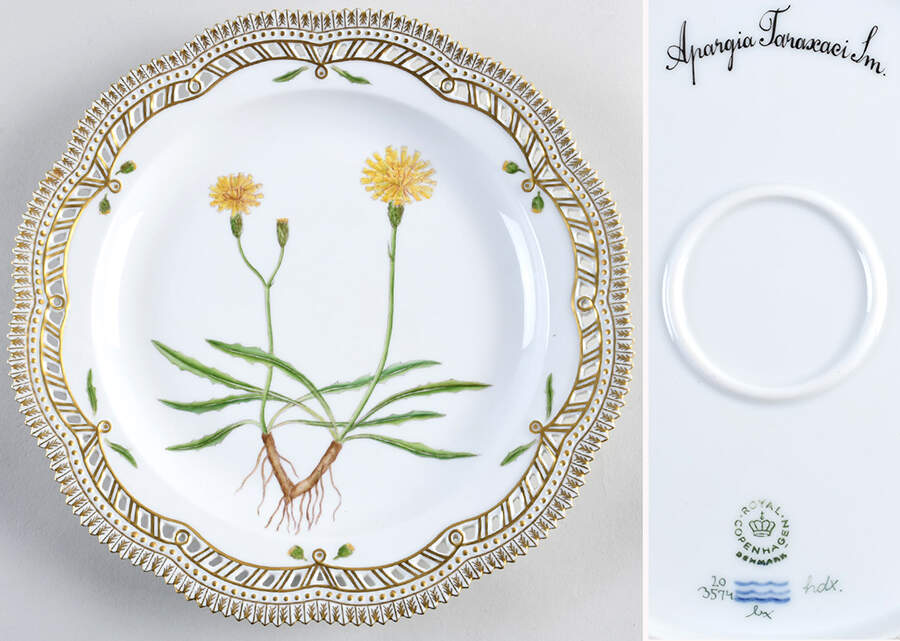 Flora Danica (1961 To Current) 11" Round Pierced Platter-Apargia tanazaci Lm by Royal Copenhagen-1