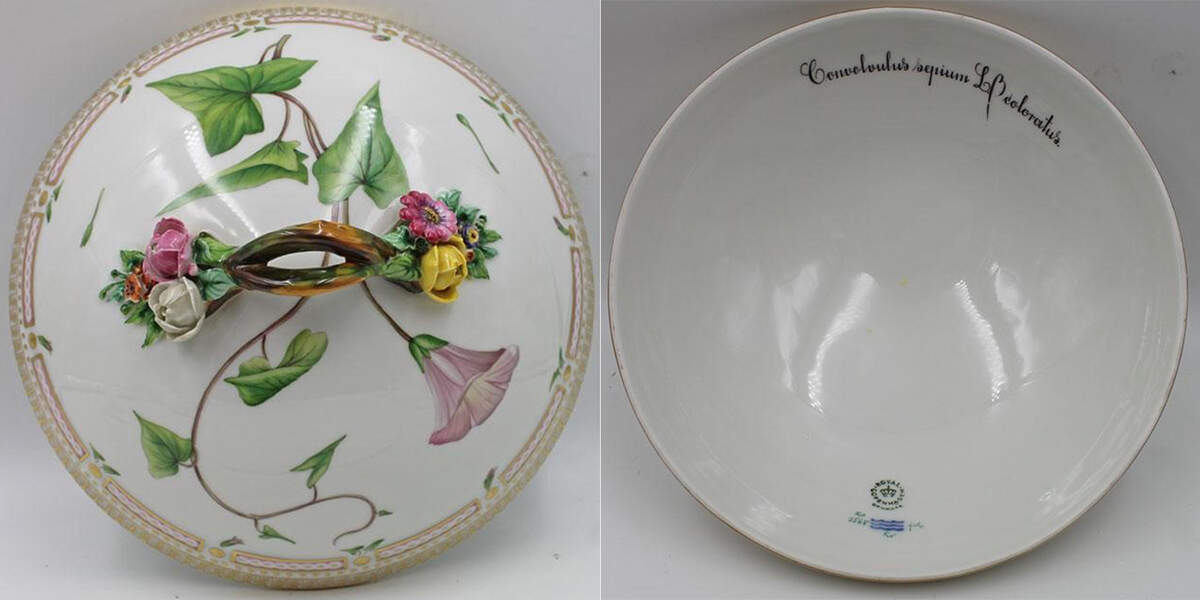 Flora Danica (1961 To Current) Lid for Round Vegetable-Convoloulus L Bcoloratus by Royal Copenhagen-1