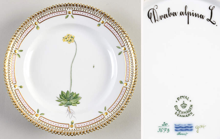 Flora Danica (1961 To Current) Salad Plate-Draba alpina L. by Royal Copenhagen-1
