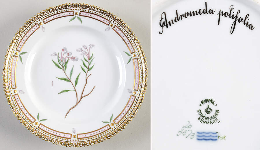 Flora Danica (1961 To Current) Salad Plate-Andromeda polifolia by Royal Copenhagen-1