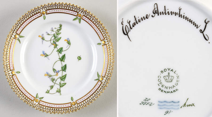 Flora Danica (1961 To Current) Bread & Butter Plate-Elatine Antirrhinum L. by Royal Copenhagen-1