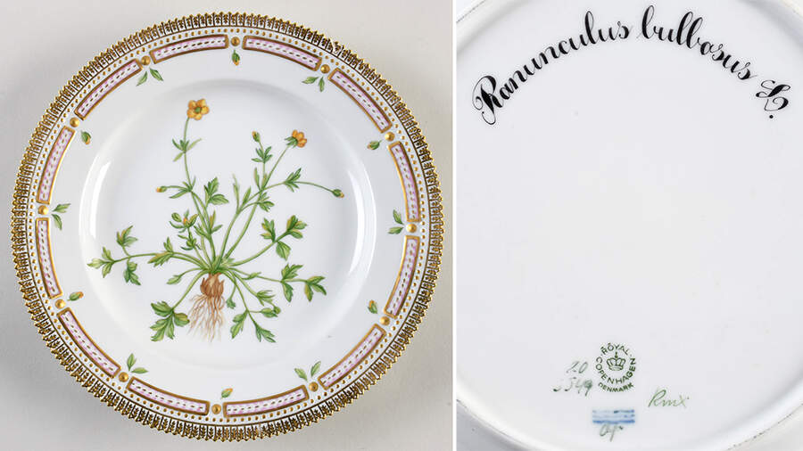 Flora Danica (1961 To Current) Dinner Plate-Ranunculus bulbosus L. by Royal Copenhagen-1