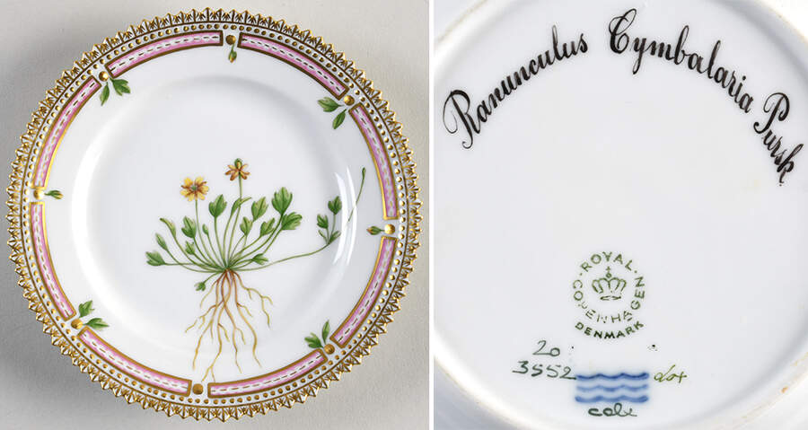 Flora Danica (1961 To Current) Bread & Butter Plate-Ranunculus Cymbalaria Pursk by Royal Copenhagen-1