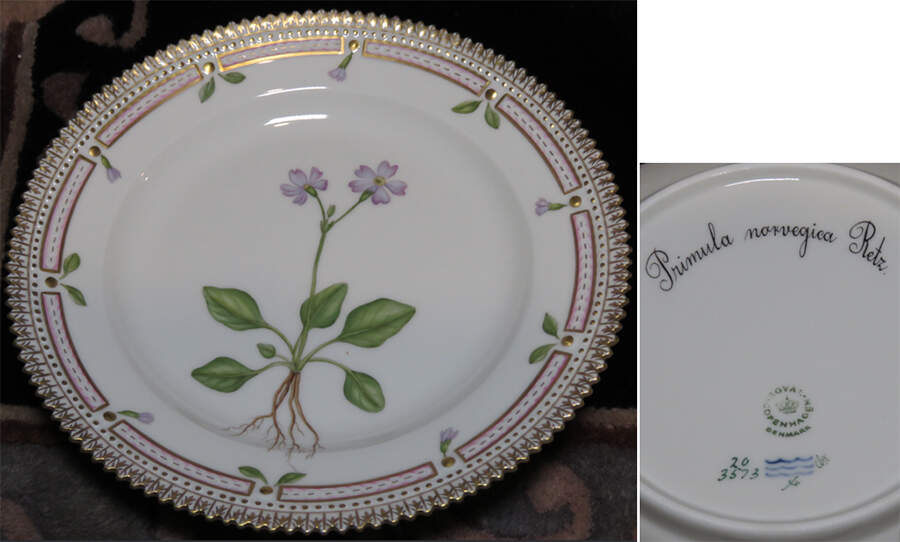 Flora Danica (1961 To Current) Salad Plate-Potentilla norvegica Retz by Royal Copenhagen-1