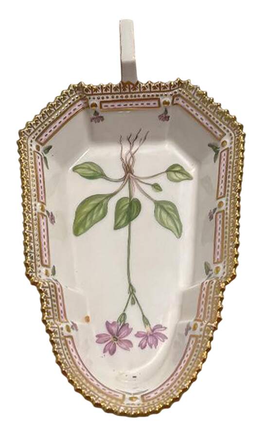 Flora Danica (1961 To Current) 7" Pickle/Accent Dish-Primula nowegica Retx by Royal Copenhagen-1