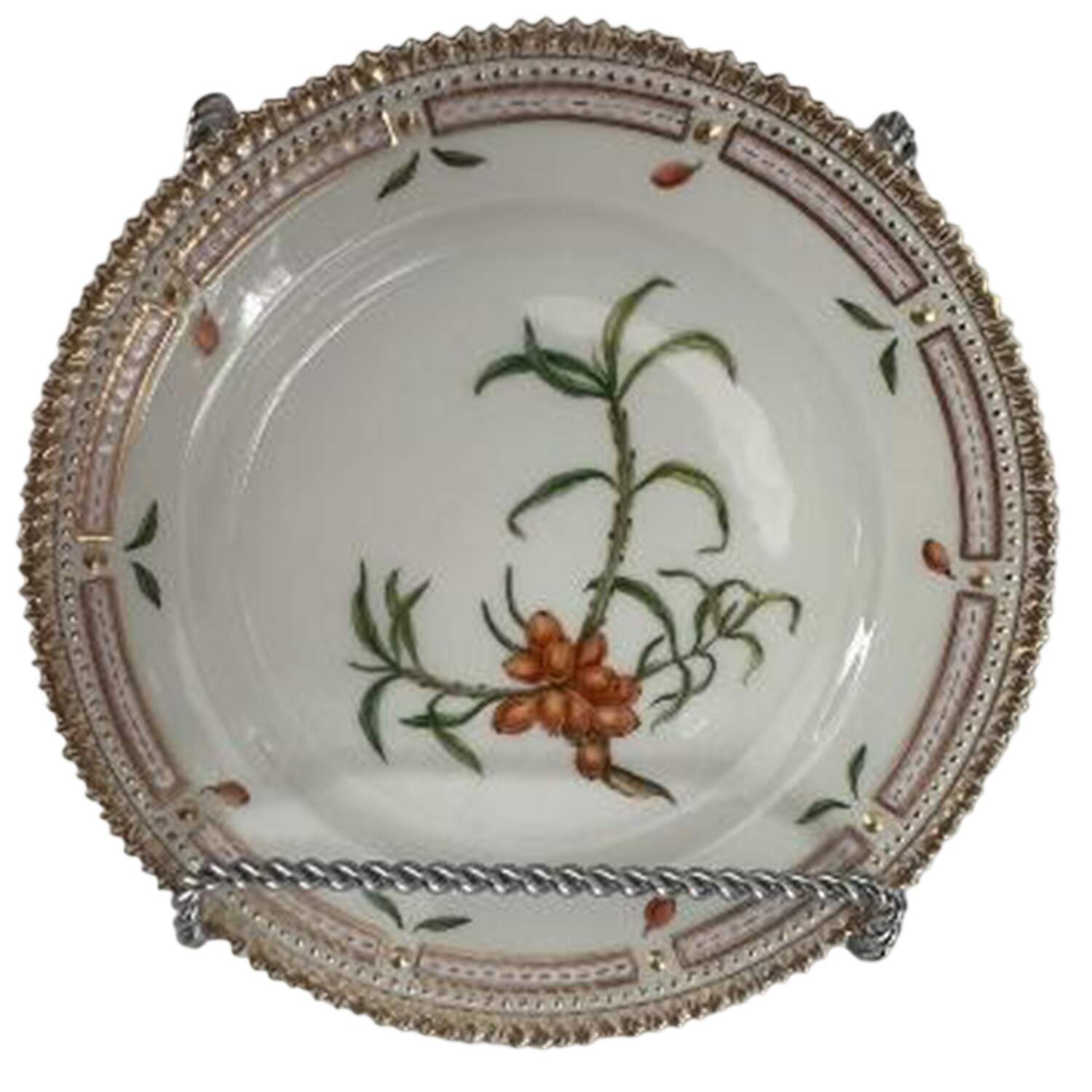 Flora Danica (1961 To Current) Salad Plate-Hippophac rhamnoides L. by Royal Copenhagen-1