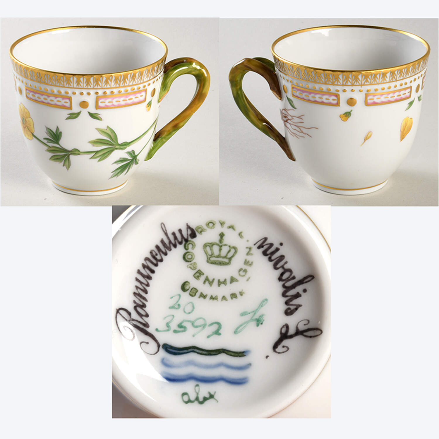 Flora Danica (1961 To Current) Flat Cup-Ranunculus nivalis L by Royal Copenhagen-1