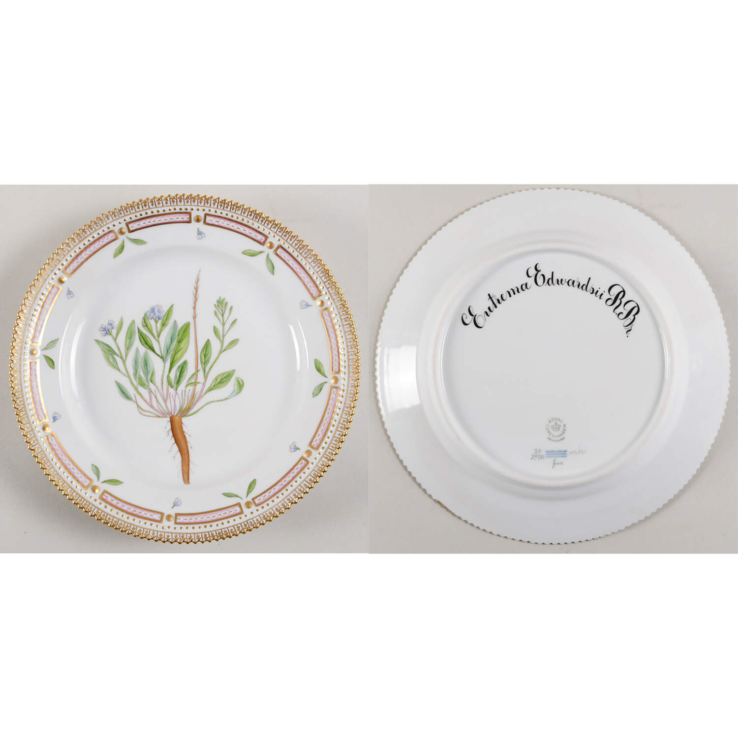 Flora Danica (1961 To Current) Luncheon Plate-Eutrema Edwardsii R Br. by Royal Copenhagen-1