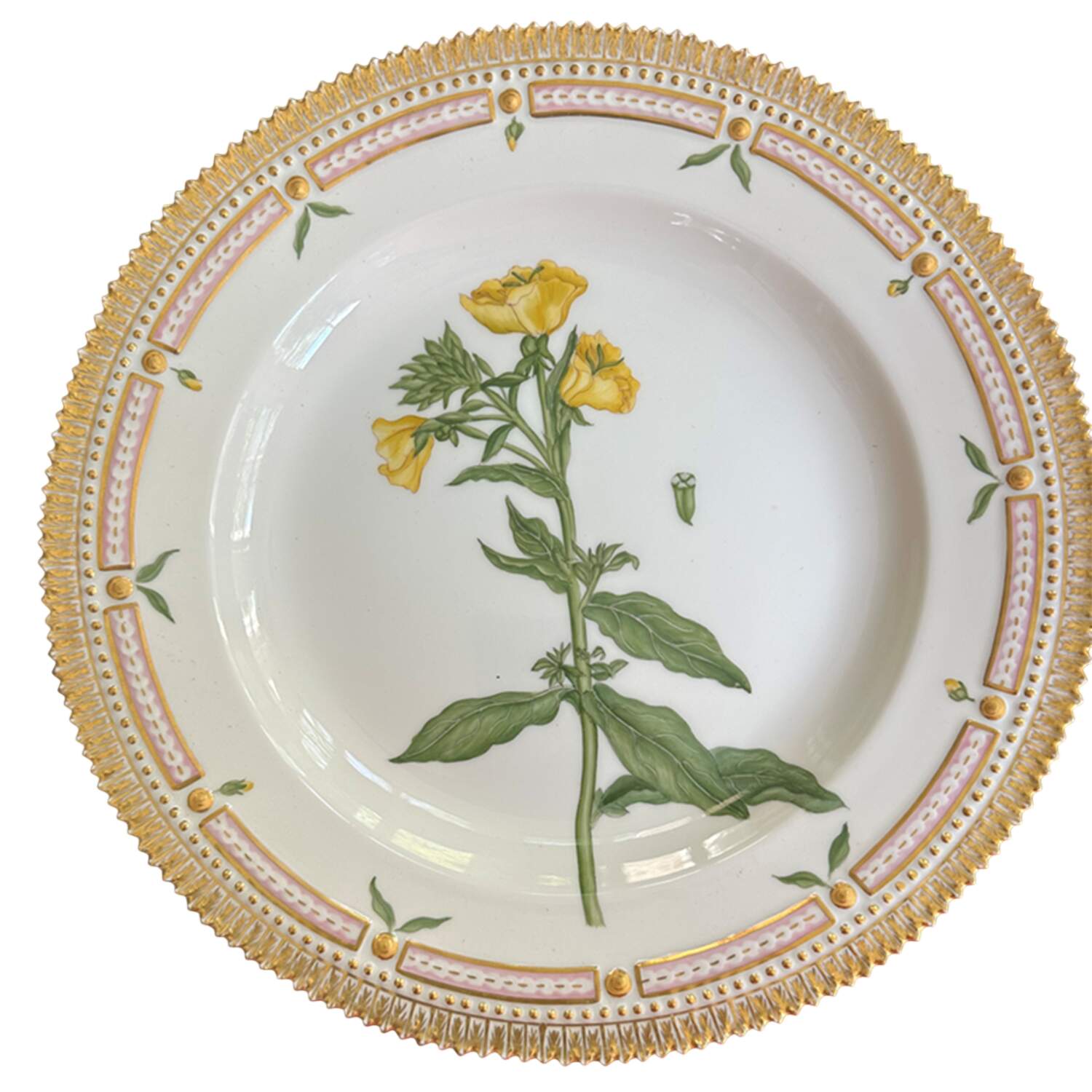 Flora Danica (1961 To Current) Dinner Plate-Oenothera biennis L by Royal Copenhagen-1