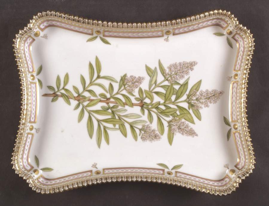 Flora Danica (1961 To Current) 11" Rectangular Tray by Royal Copenhagen-1