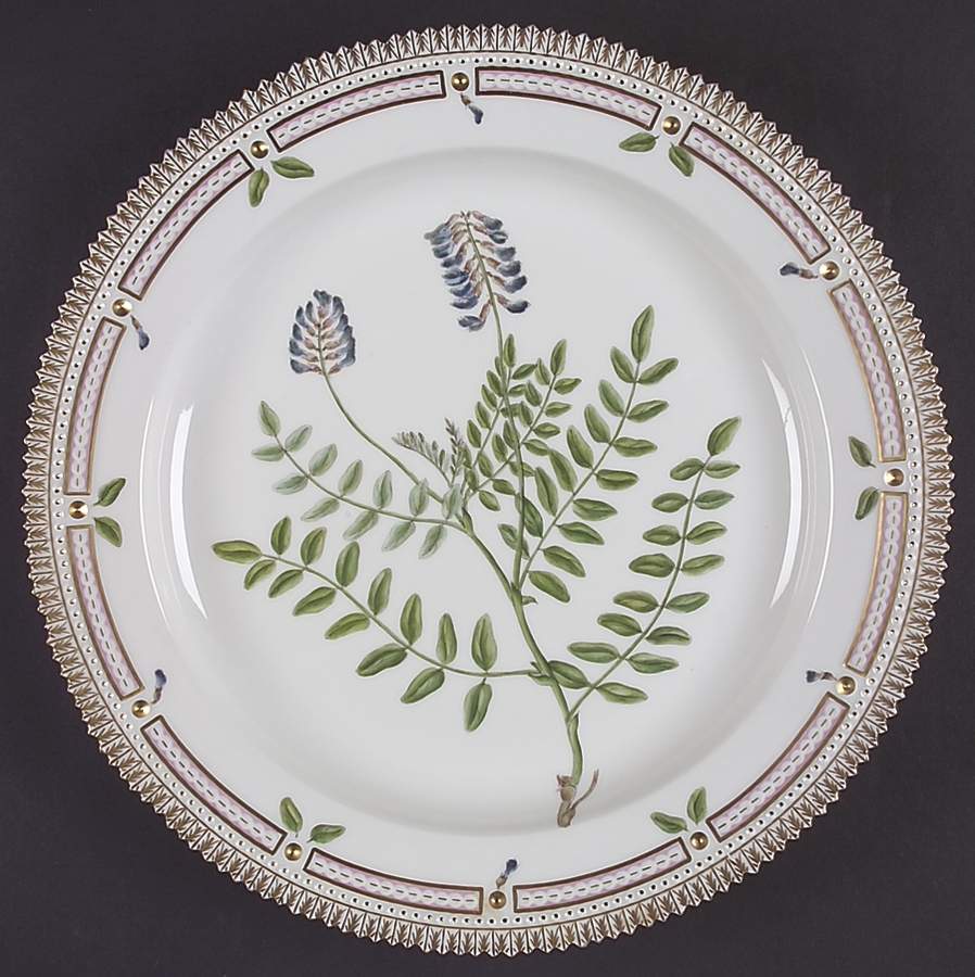 Flora Danica (1961 To Current) 13" Round Platter-Astragalus oroboides Horn by Royal Copenhagen-1