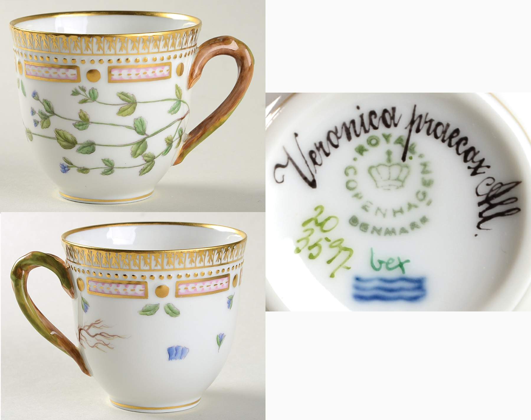 Flora Danica (1961 To Current) Flat Cup-Veronica procox All by Royal Copenhagen-1