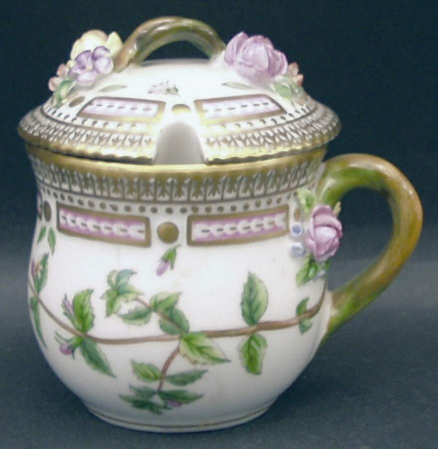 Flora Danica (1961 To Current) Mustard Pot & Lid by Royal Copenhagen-1