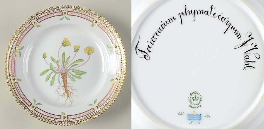 Flora Danica (1961 To Current) Salad Plate-Taraxacum phymatocarpum F. Vahl by Royal Copenhagen-1