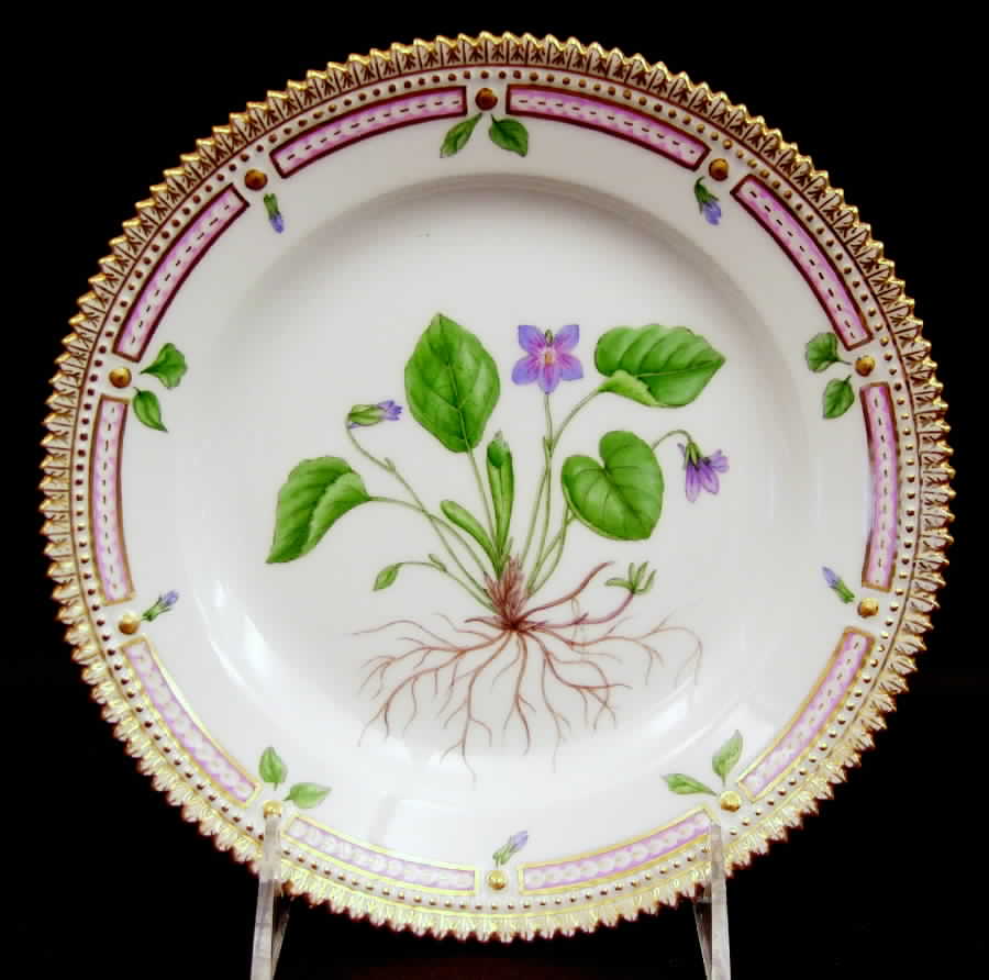 Flora Danica (1961 To Current) Salad Plate-Viola odorata L by Royal Copenhagen-1