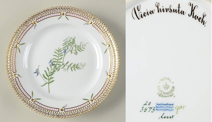 Flora Danica (1961 To Current) Salad Plate-Vicia hirsuta Koch by Royal Copenhagen-1