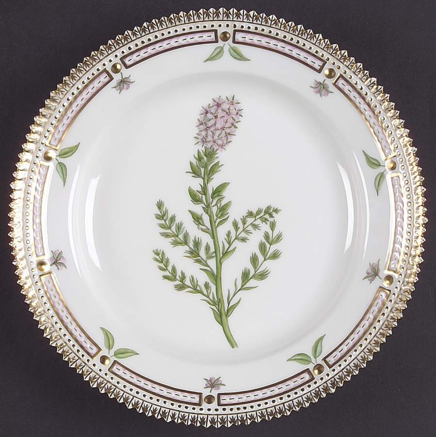 Flora Danica (1961 To Current) Salad Plate-Tamarix germanica L by Royal Copenhagen-1