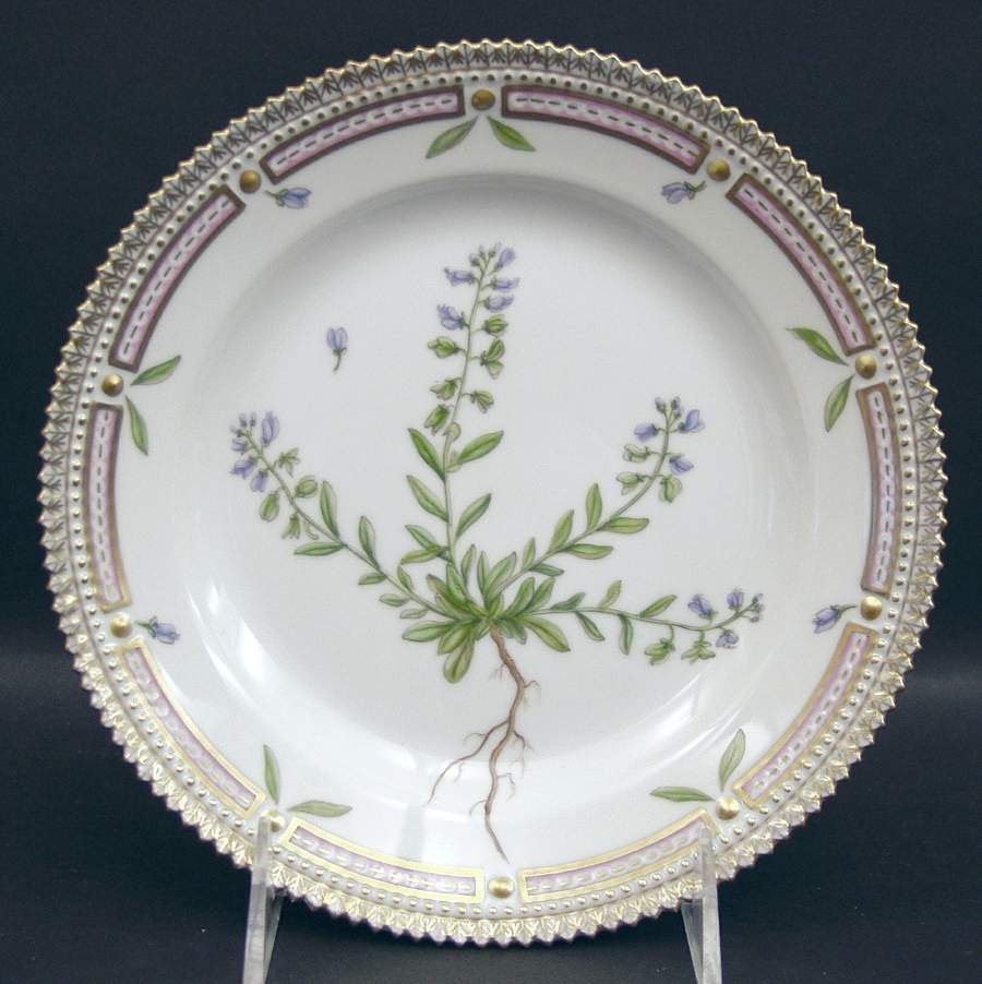 Flora Danica (1961 To Current) Salad Plate-Polygala amarum L by Royal Copenhagen-1