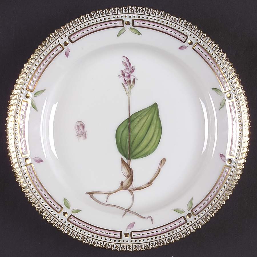 Flora Danica (1961 To Current) Salad Plate-Platanthera rotundifolia Lindl by Royal Copenhagen-1
