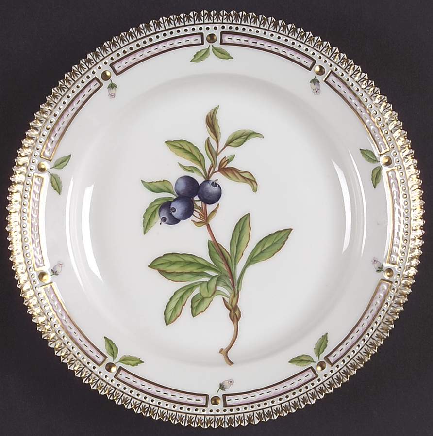 Flora Danica (1961 To Current) Salad Plate-Arbutus alpina L by Royal Copenhagen-1