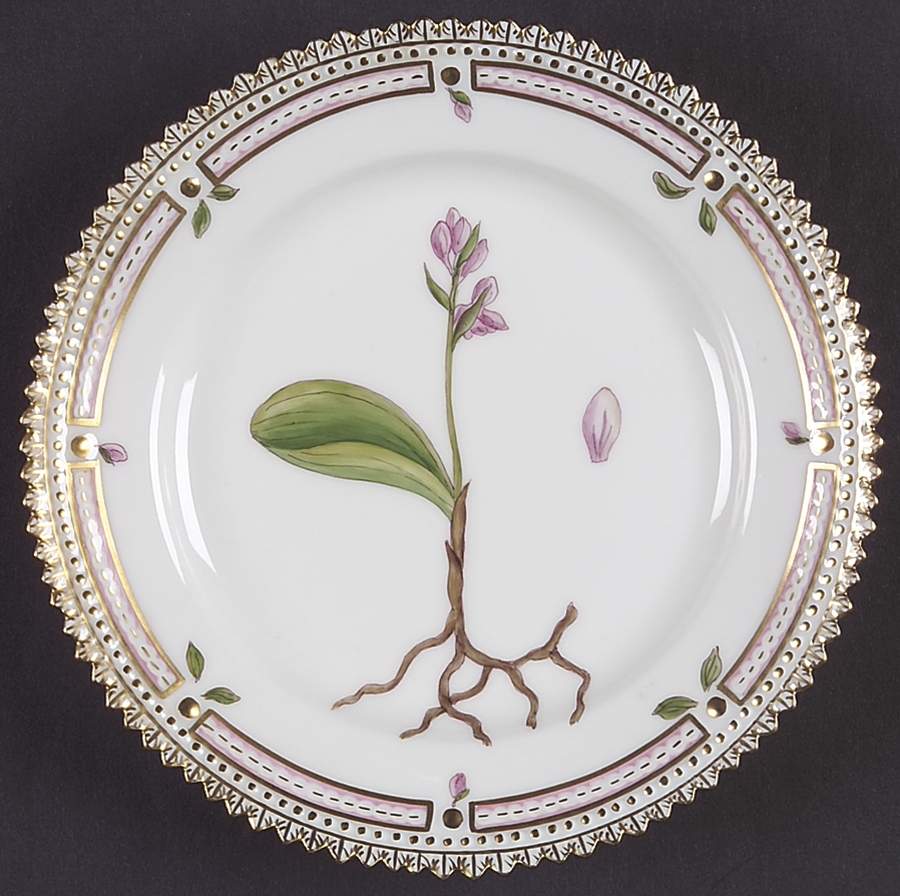 Flora Danica (1961 To Current) Bread & Butter Plate-Platanthera solstitialis b by Royal Copenhagen-1