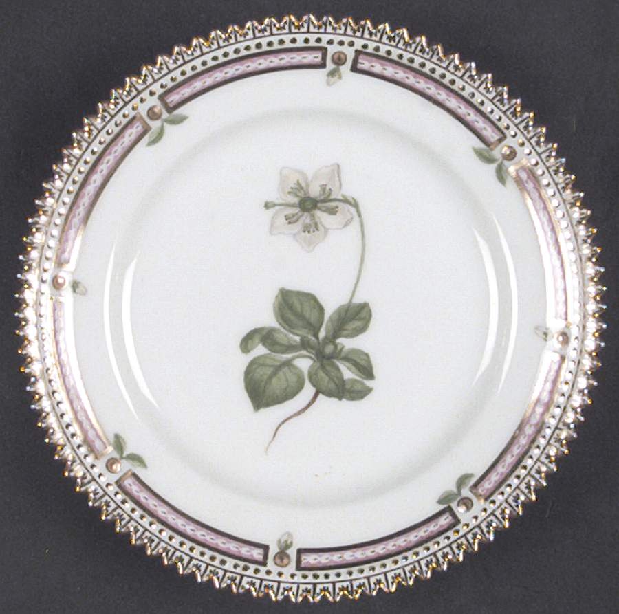 Flora Danica (1961 To Current) Bread & Butter Plate-Pyrola uniflora L by Royal Copenhagen-1