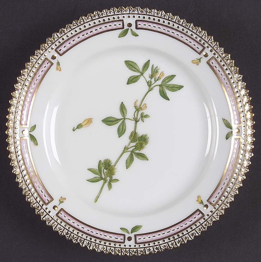 Flora Danica (1961 To Current) Bread & Butter Plate-Medicago polymorpha L var m by Royal Copenhagen-1