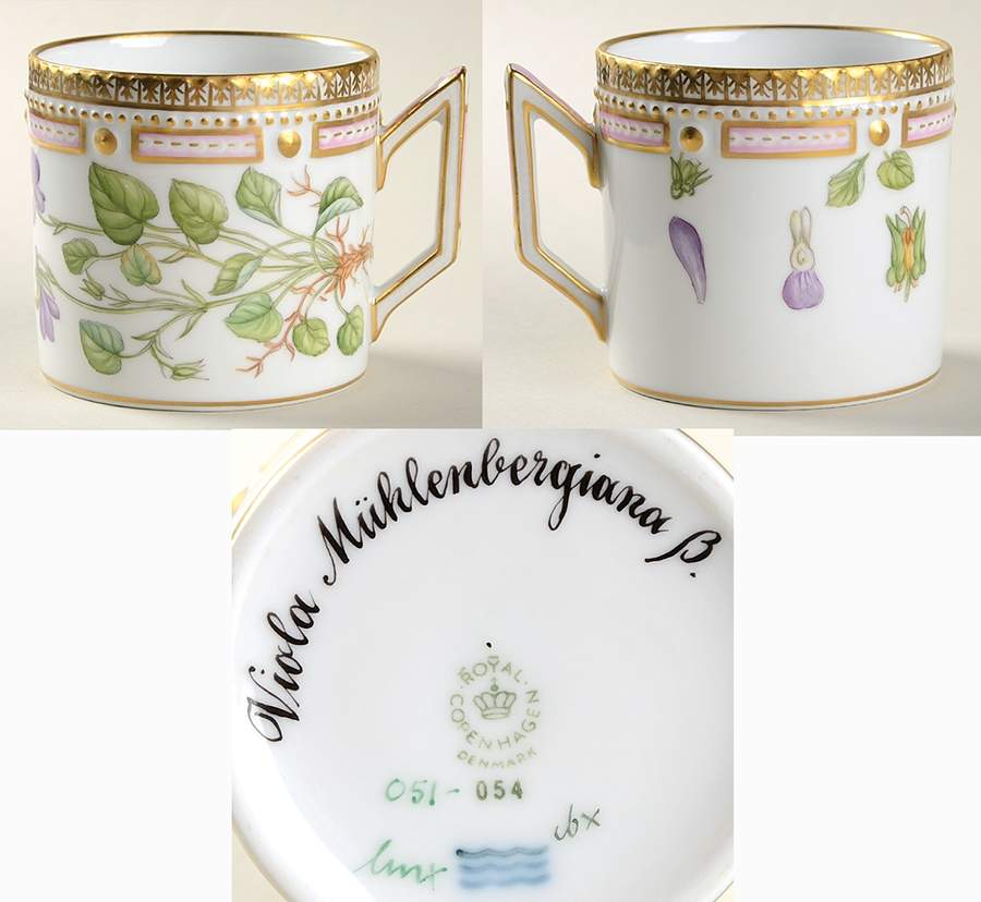 Flora Danica (1961 To Current) Chocolate Cup-Viola Muhlenbergiana B by Royal Copenhagen-1