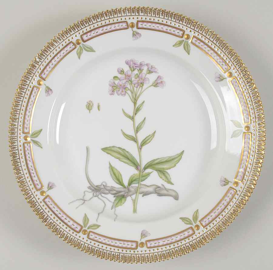 Flora Danica (1961 To Current) Dinner Plate-Dentara bulbifera L by Royal Copenhagen-1