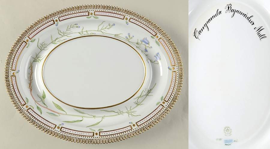 Flora Danica (1961 To Current) Oval Tureen Underplate Camgranula Boyeunculus by Royal Copenhagen-1