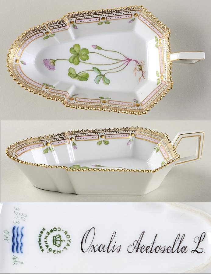 Flora Danica (1961 To Current) 7" Pickle/Accent Dish-Oxalis Aeetosella L. by Royal Copenhagen-1