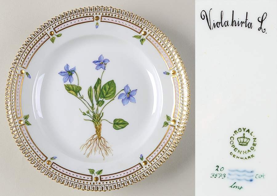 Flora Danica (1961 To Current) Salad Plate-Viola Hirla L. by Royal Copenhagen-1