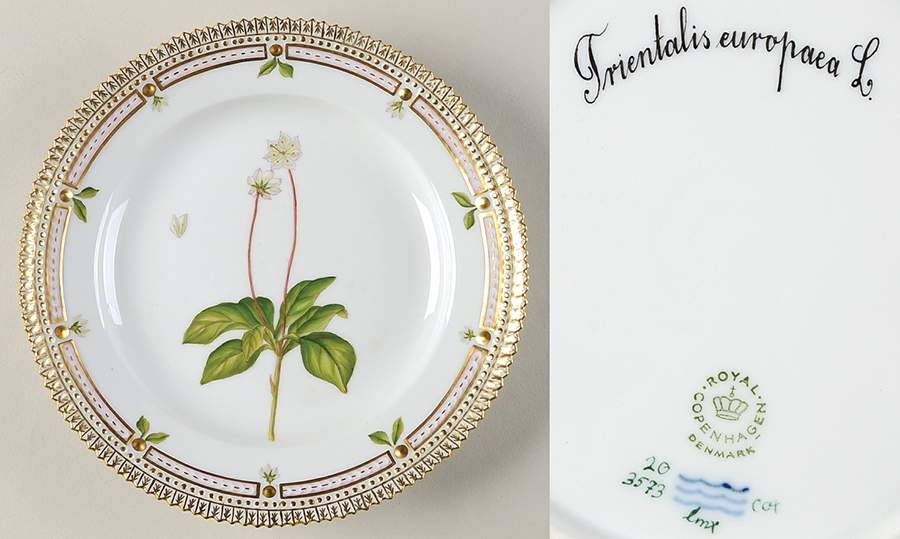 Flora Danica (1961 To Current) Salad Plate-Trientalis europaea L by Royal Copenhagen-1