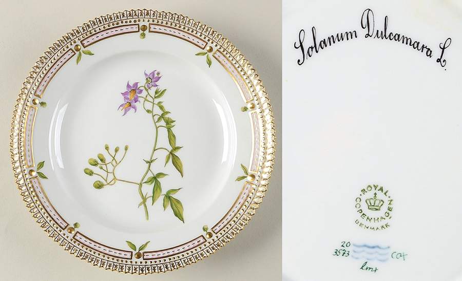 Flora Danica (1961 To Current) Salad Plate-Solanum Dulcamara L by Royal Copenhagen-1