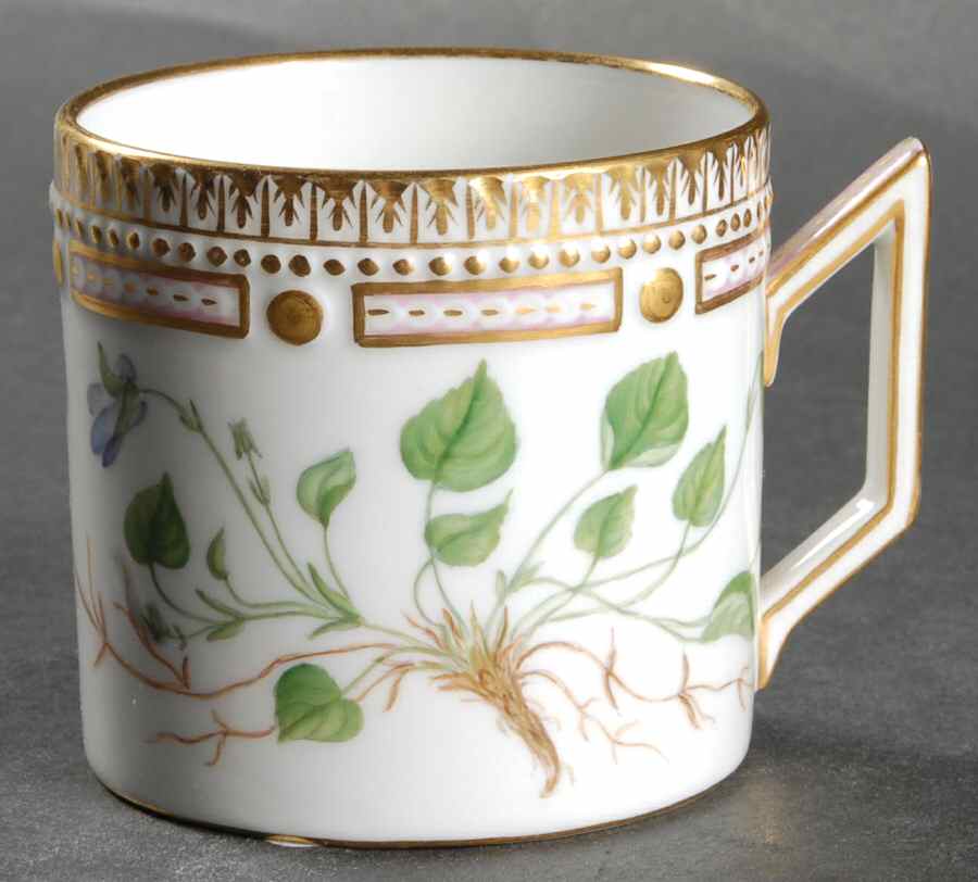 Flora Danica (1961 To Current) Chocolate Cup-Viola Muhlenbergiana B minor Hook by Royal Copenhagen-1