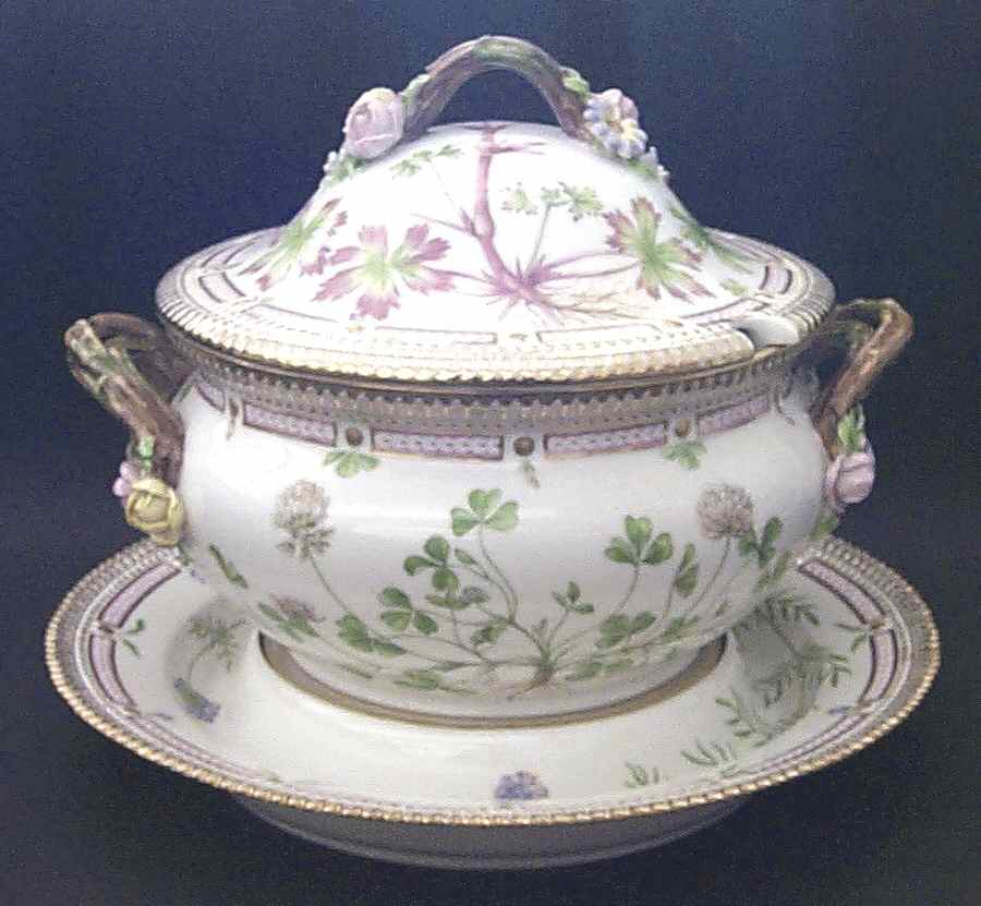 Flora Danica (1961 To Current) Tureen & Lid w/Underplate by Royal Copenhagen-1