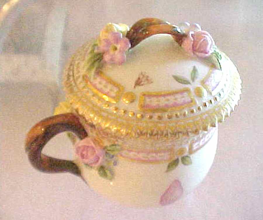 Flora Danica (1961 To Current) Round Custard Cup & Lid-Oxycoccus palustris Rupr by Royal Copenhagen-1