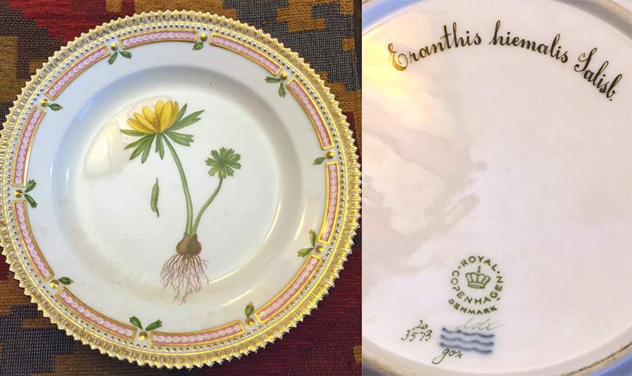 Flora Danica (1961 To Current) Salad Plate-Eranthis hiemalis Salisb by Royal Copenhagen-1