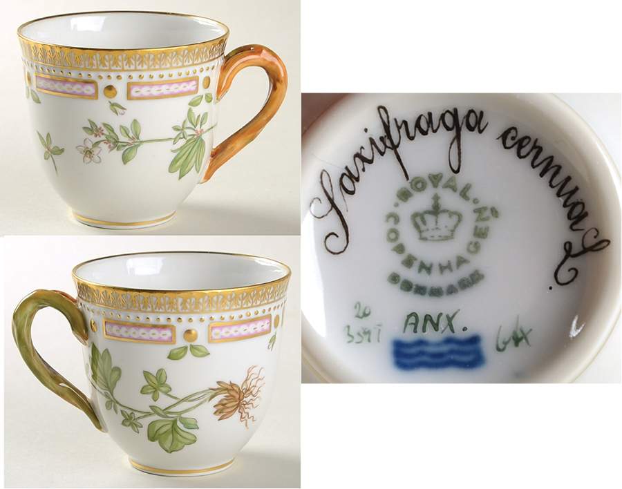 Flora Danica (1961 To Current) Flat Cup-Saxifraga cernua L. by Royal Copenhagen-1