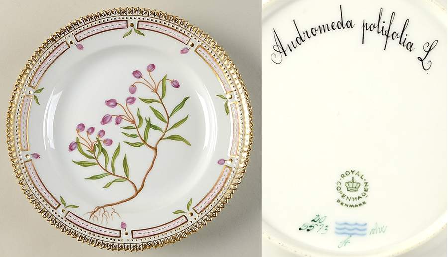 Flora Danica (1961 To Current) Salad Plate-Andromeda polifolia L by Royal Copenhagen-1