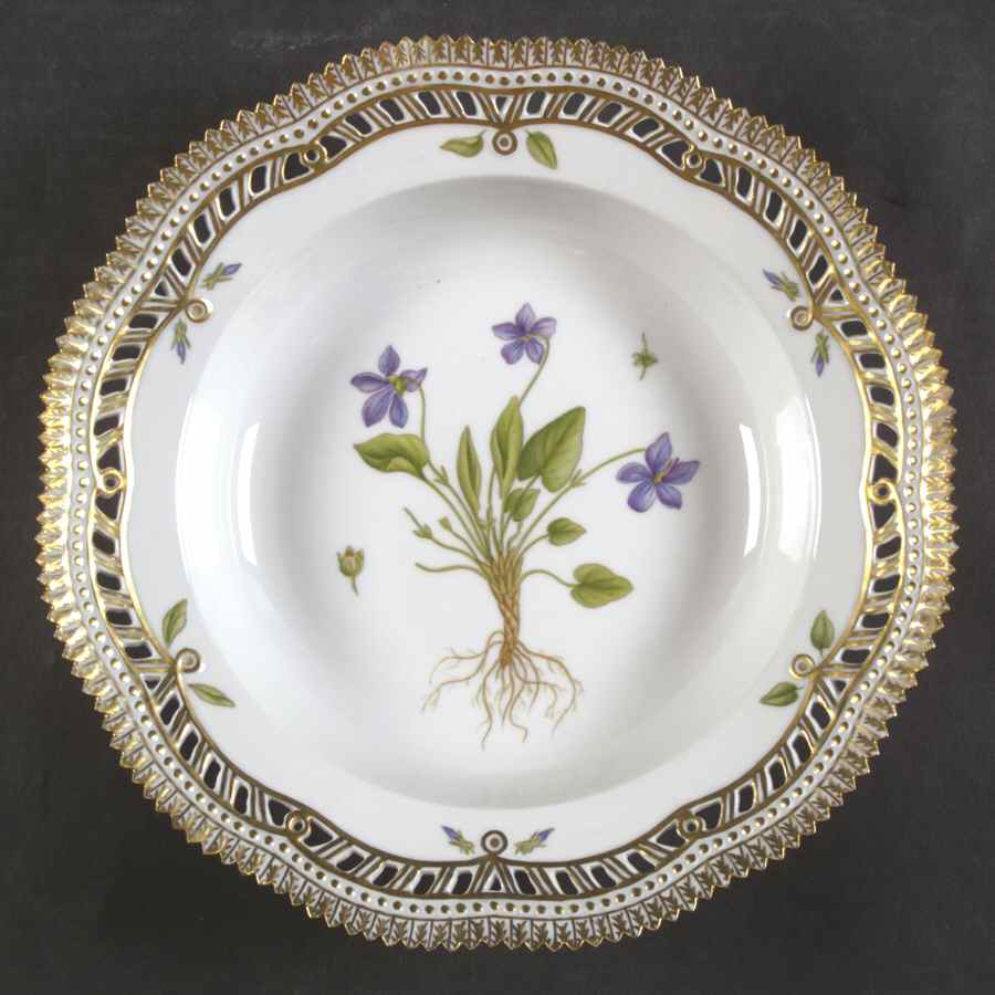 Flora Danica (1961 To Current) Pierced Large Rim Soup Bowl by Royal Copenhagen-1