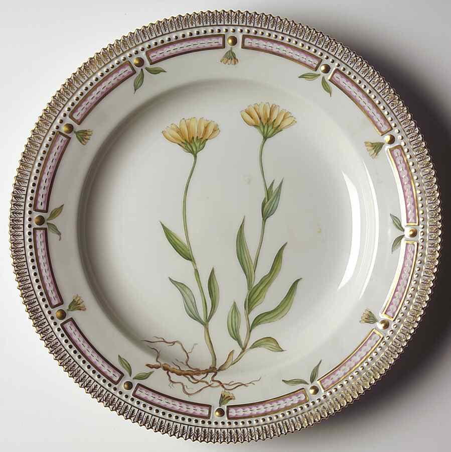 Flora Danica (1961 To Current) Dinner Plate-Arnica angustifolia Vahl by Royal Copenhagen-1