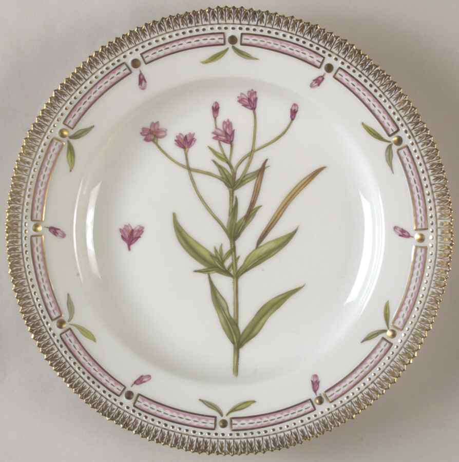 Flora Danica (1961 To Current) Dinner Plate-Epilobium pubescens Roth by Royal Copenhagen-1