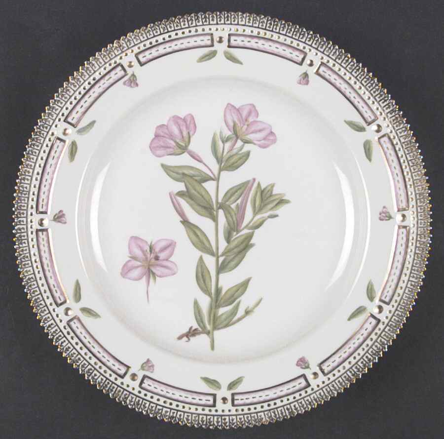 Flora Danica (1961 To Current) Dinner Plate-Epilobium latifolium L by Royal Copenhagen-1