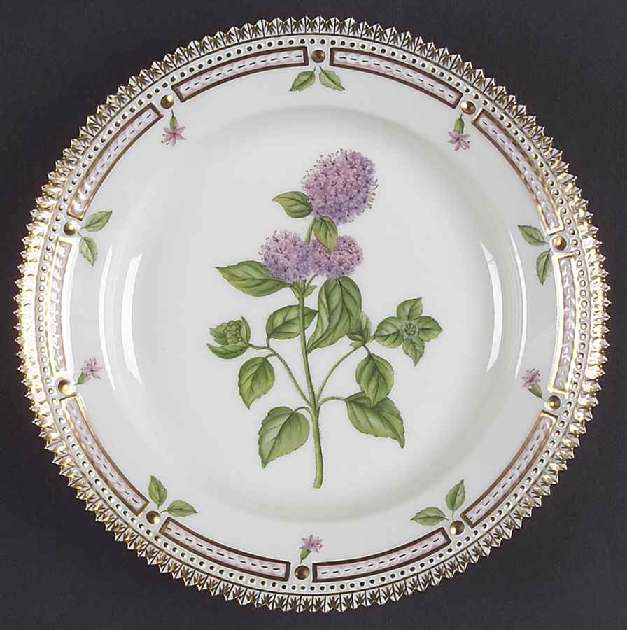 Flora Danica (1961 To Current) Salad Plate-Origanum vulgare L by Royal Copenhagen-1