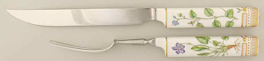 Flora Danica (1961 To Current) 2 Piece Carving Set by Royal Copenhagen-1
